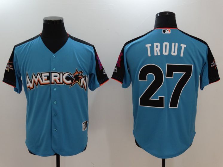 2017 MLB All-Star Los Angeles Angels #27 Trout  blue Jerseys->pittsburgh penguins->NHL Jersey